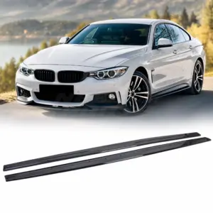 Side Skirts Voor BMW 4 Series F36/F32 M Sport – M Performance Look, Hoogglans Zwart