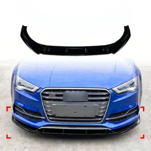 Front Splitter Voor Audi A3 S Line/S3 8V (Cabriolet & Sedan) Pre-Facelift – Sport Look, Hoogglans Zwart