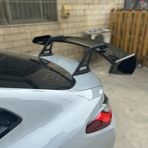 GT-wing met driehoekige steunen – Racing Look, Hoogglans Zwart