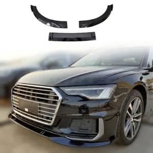 Front Splitter Voor Audi A6 S Line/S6 C8 (Avant & Sedan) – Sport Look, Hoogglans Zwart