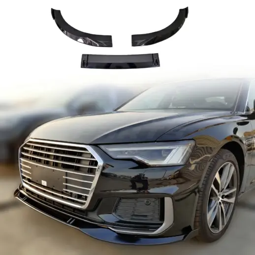 Voorspoiler voor Audi A6 S Line/S6 C8 (Avant & Sedan) – Sport Look, Hoogglans Zwart