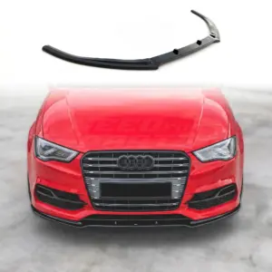 Front Splitter Voor Audi A3 S Line/S3 8V (Cabriolet & Sedan) Pre-Facelift – S3 Look, Hoogglans Zwart