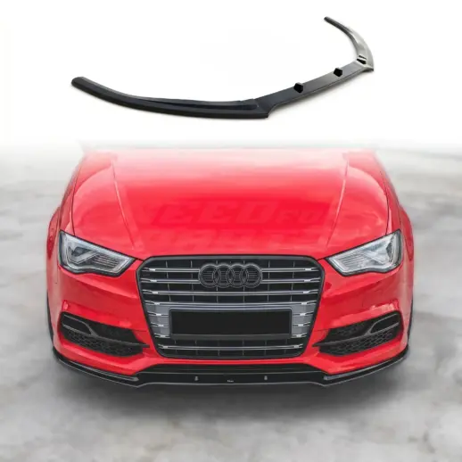 Voorspoiler voor Audi A3 S Line/S3 8V (Cabriolet & Sedan) Pre-Facelift – S3 Look, Hoogglans Zwart