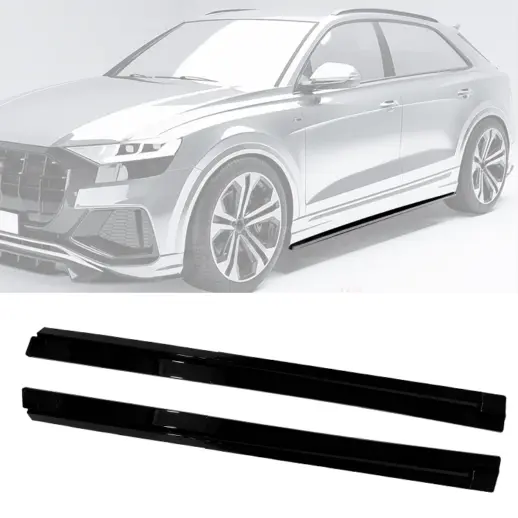 Sideskirts voor Audi Q8 S Line/SQ8 4M (SUV) – Sport Look, Hoogglans Zwart