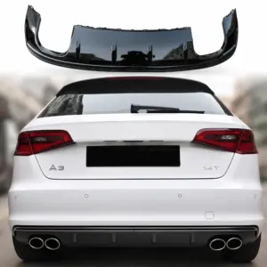 Diffuser Voor Audi A3 S Line/S3 8V (Hatchback & Sportback) Pre-Facelift – S3 Look, Hoogglans Zwart