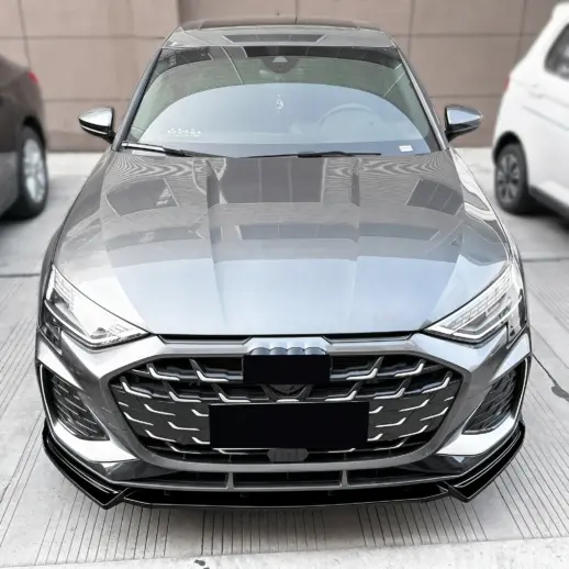 Voorspoiler voor Audi A3 S Line/S3 8Y (Sedan & Sportback) Facelift – Sport Look, Hoogglans Zwart