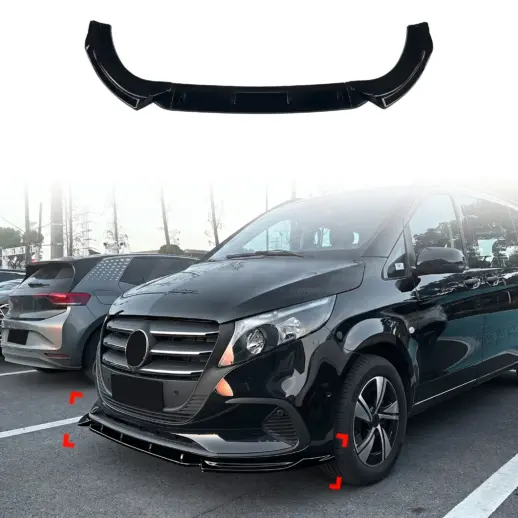 Voorspoiler voor Mercedes Vito W447 Facelift – Sport Look, Hoogglans Zwart