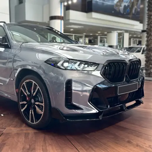 Voorspoiler voor BMW X6 G06 LCI M Sport & M60 – M Performance Look, Hoogglans Zwart