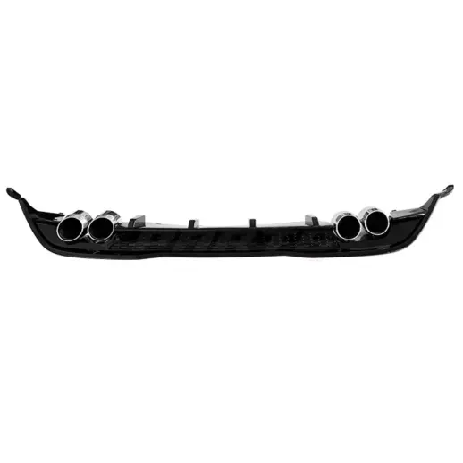 Diffuser met chroom uitlaatsierstukken voor Volkswagen Polo 6 (Hatchback) Pre-Facelift Standard & R Line – OO-OO – GTI Look, Hoogglans Zwart