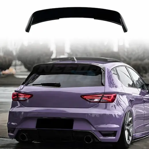 Dakspoiler voor Seat Leon Mk3 – Cupra Look, Hoogglans Zwart