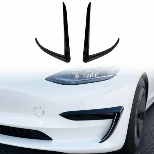 Aero flaps voorbumper voor Tesla Model 3 M3 Pre-Facelift – Performance Look, Hoogglans Zwart