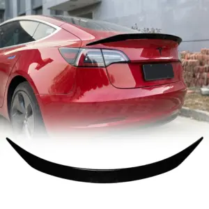Rear Spoiler Voor Tesla Model 3 M3 Pre-Facelift – Racing Look, Hoogglans Zwart