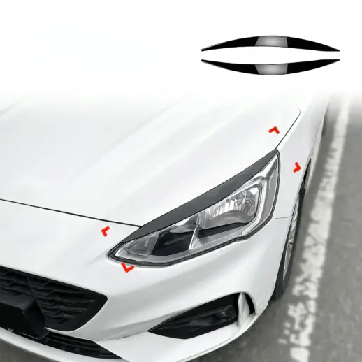 Koplampspoilers voor Ford Focus Mk4 (C519) Pre-Facelift Standard & ST & Active – Super Sport Look, Hoogglans Zwart