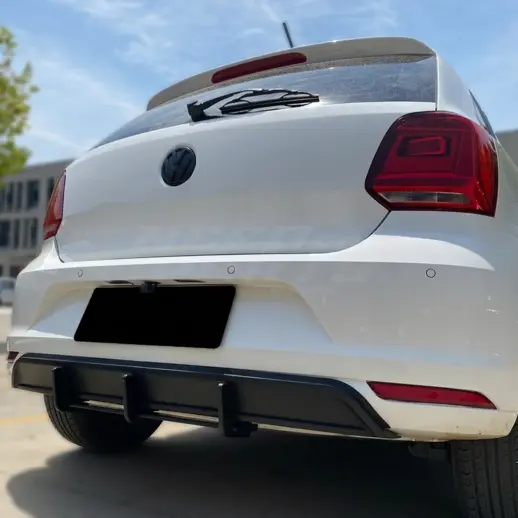 Diffuser voor Volkswagen Polo 5 (Hatchback) Facelift R Line & GTI – GTI Look, Hoogglans Zwart