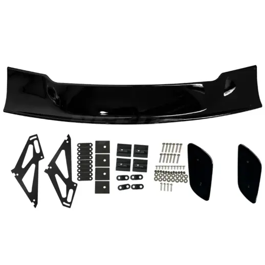 GT-wing met aluminium steunen – Racing Look, Hoogglans Zwart