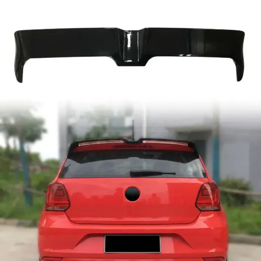Dakspoiler voor Volkswagen Polo 5 (Hatchback) Standard & R Line & GTI – Aero Look, Hoogglans Zwart