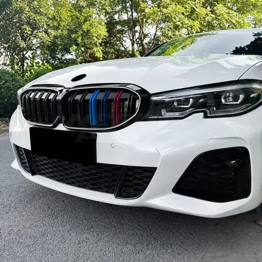 Nieren dubbele spijl voor BMW 3 Series G20/G21 Pre-LCI – M Sport Look, Hoogglans Zwart