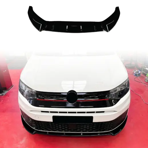 Voorspoiler voor Volkswagen Caddy Mk4 (Minivan) – Sport Look, Hoogglans Zwart