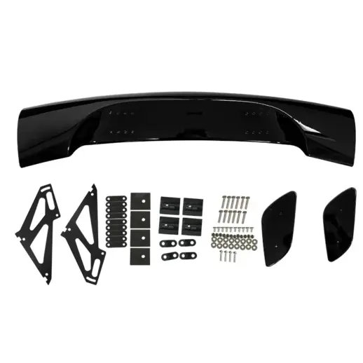 GT-wing met aluminium steunen – Racing Look, Hoogglans Zwart