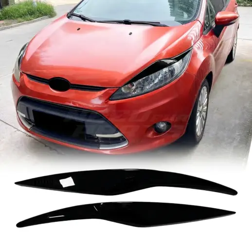 Koplampspoilers voor Ford Fiesta Mk7 (CB1) Pre-Facelift Standard – Sport Look, Hoogglans Zwart