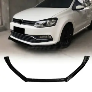 Front Splitter Voor Volkswagen Polo 5 (Hatchback) Facelift Standard – Sport Look, Hoogglans Zwart