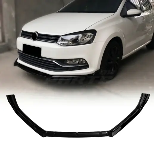 Voorspoiler voor Volkswagen Polo 5 (Hatchback) Facelift Standard – Sport Look, Hoogglans Zwart