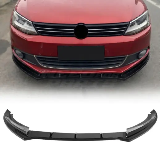 Voorspoiler voor Volkswagen Jetta Mk6 (A5) (Sedan) Pre-Facelift – Sport Look, Hoogglans Zwart