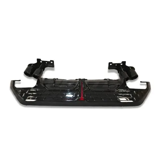 Diffuser met zwarte uitlaatsierstukken voor Audi A3 S Line/S3 8Y (Sedan) Facelift – OO-OO – S3 Racing Look, Hoogglans Zwart