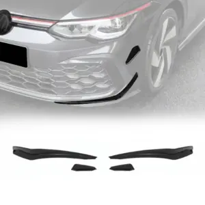 Front Bumper Canards Voor Volkswagen Golf 8 (Hatchback) R Line & GTD & GTE & GTI – Racing Look, Hoogglans Zwart