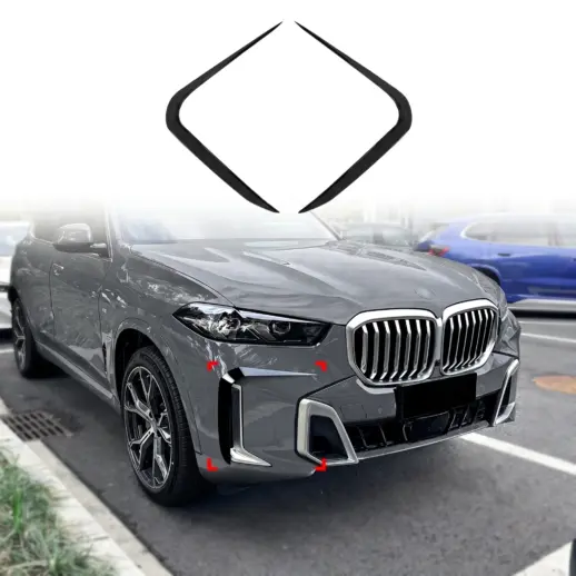 Aero flaps voorbumper voor BMW X5 G05 LCI M Sport & M60 – M Performance Look, Hoogglans Zwart
