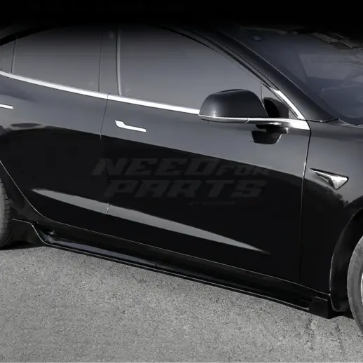 Sideskirts voor Tesla Model 3 M3 Pre-Facelift – Performance Look, Hoogglans Zwart