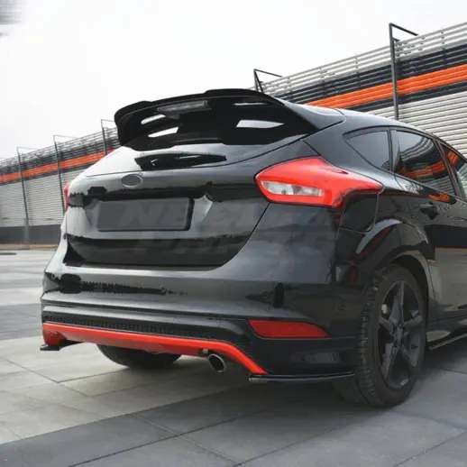 Dakspoiler voor Ford Focus Mk3 (C520-C525)/Mk4 (C519) Standard & ST & RS (Ford) & Active – Sport Look, Hoogglans Zwart