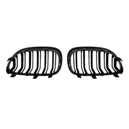 Nieren dubbele spijl voor BMW 5 Series E60/E61 – M Performance Look, Hoogglans Zwart