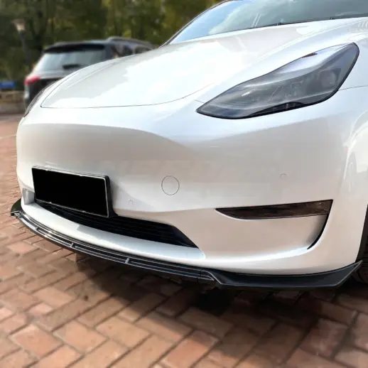 Voorspoiler voor Tesla Model Y MY Pre-Facelift – Sport Look, Hoogglans Zwart