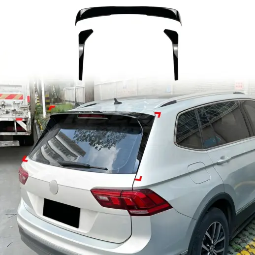 Dakspoiler 3-delig voor Volkswagen Tiguan 2 (SUV) Standard – Sport Look, Hoogglans Zwart