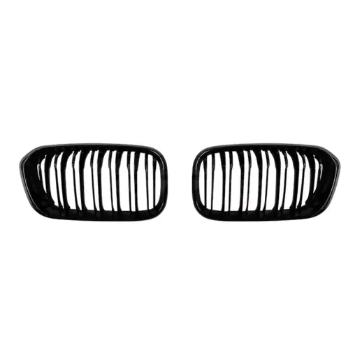 Nieren dubbele spijl voor BMW 1 Series F20/F21 Pre-LCI – M Performance Look, Hoogglans Zwart