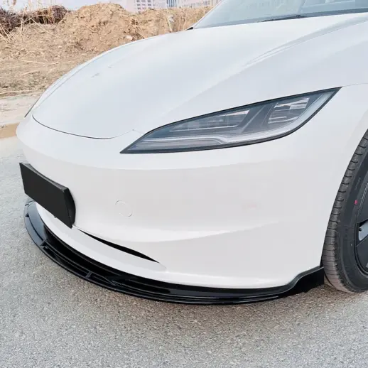 Voorspoiler voor Tesla Model 3 M3 Facelift Standard – Sport Look, Hoogglans Zwart