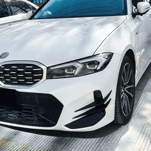 Canards voorbumper voor BMW 3 Series G20 LCI M Sport & M340 – M Performance Look, Hoogglans Zwart