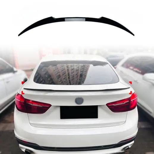 Achterspoiler voor BMW X6 F16 – M Performance Look, Hoogglans Zwart