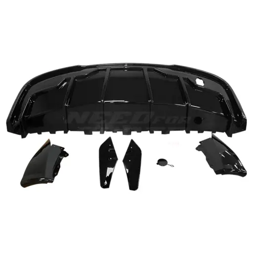Diffuser splitter met zijsplitters achter voor Tesla Model Y MY Pre-Facelift – Performance Look, Hoogglans Zwart