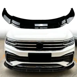 Front Splitter Voor Volkswagen Tiguan 2 (SUV) Facelift R Line – Sport Look, Hoogglans Zwart