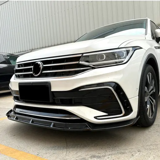 Voorspoiler voor Volkswagen Tiguan 2 (SUV) Facelift R Line – Sport Look, Hoogglans Zwart