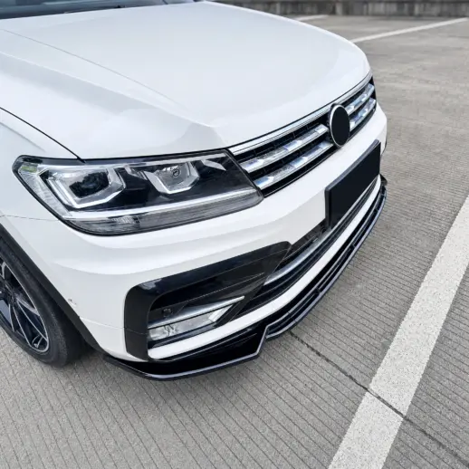 Voorspoiler voor Volkswagen Tiguan 2 (SUV) Pre-Facelift R Line – Sport Look, Hoogglans Zwart