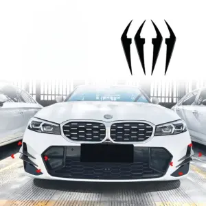 Front Bumper Canards Voor BMW 3 Series G20 LCI M Sport & M340i & M340d – M Performance Look, Hoogglans Zwart