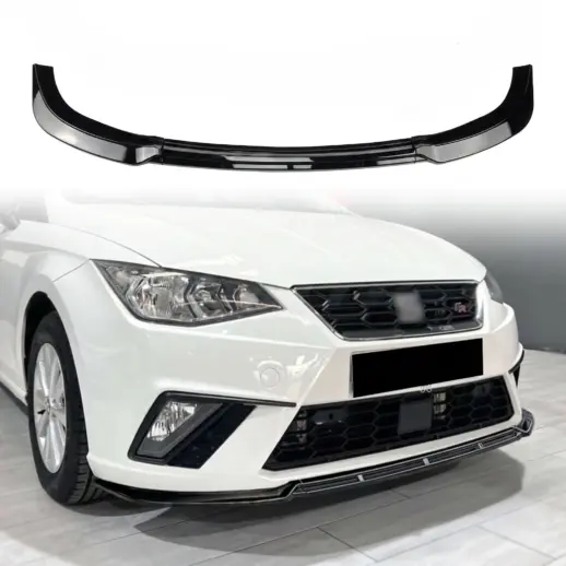 Voorspoiler voor Seat Ibiza Mk5 Pre-Facelift – Sport Look, Hoogglans Zwart