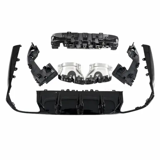 Diffuser met zwarte uitlaatsierstukken voor Mercedes E Class C238/A238 Pre-Facelift AMG Line & E53 AMG – OO-OO – E63 S AMG Look, Hoogglans Zwart