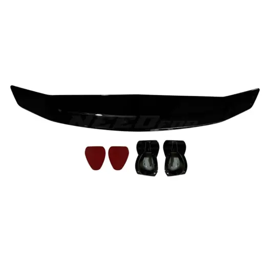 Achterspoiler met LED-remlicht – Racing Look, Hoogglans Zwart