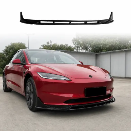 Voorspoiler voor Tesla Model 3 M3 Facelift Standard – Performance Look, Hoogglans Zwart