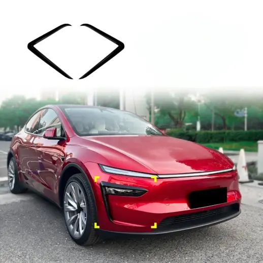 Aero flaps voorbumper voor Tesla Model Y MY Facelift – Performance Look, Hoogglans Zwart