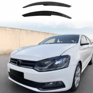 Headlight Covers Voor Volkswagen Polo 5 (Hatchback) Standard & R Line & GTI – Sport Look, Hoogglans Zwart